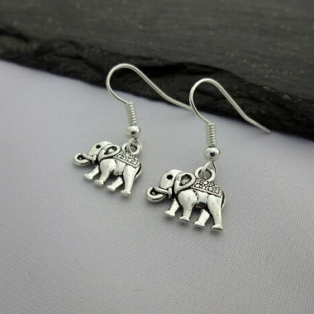 Elephant Silver Earrings - Picture 4 of 5